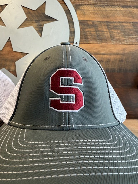 Grey and Maroon "S" Hat