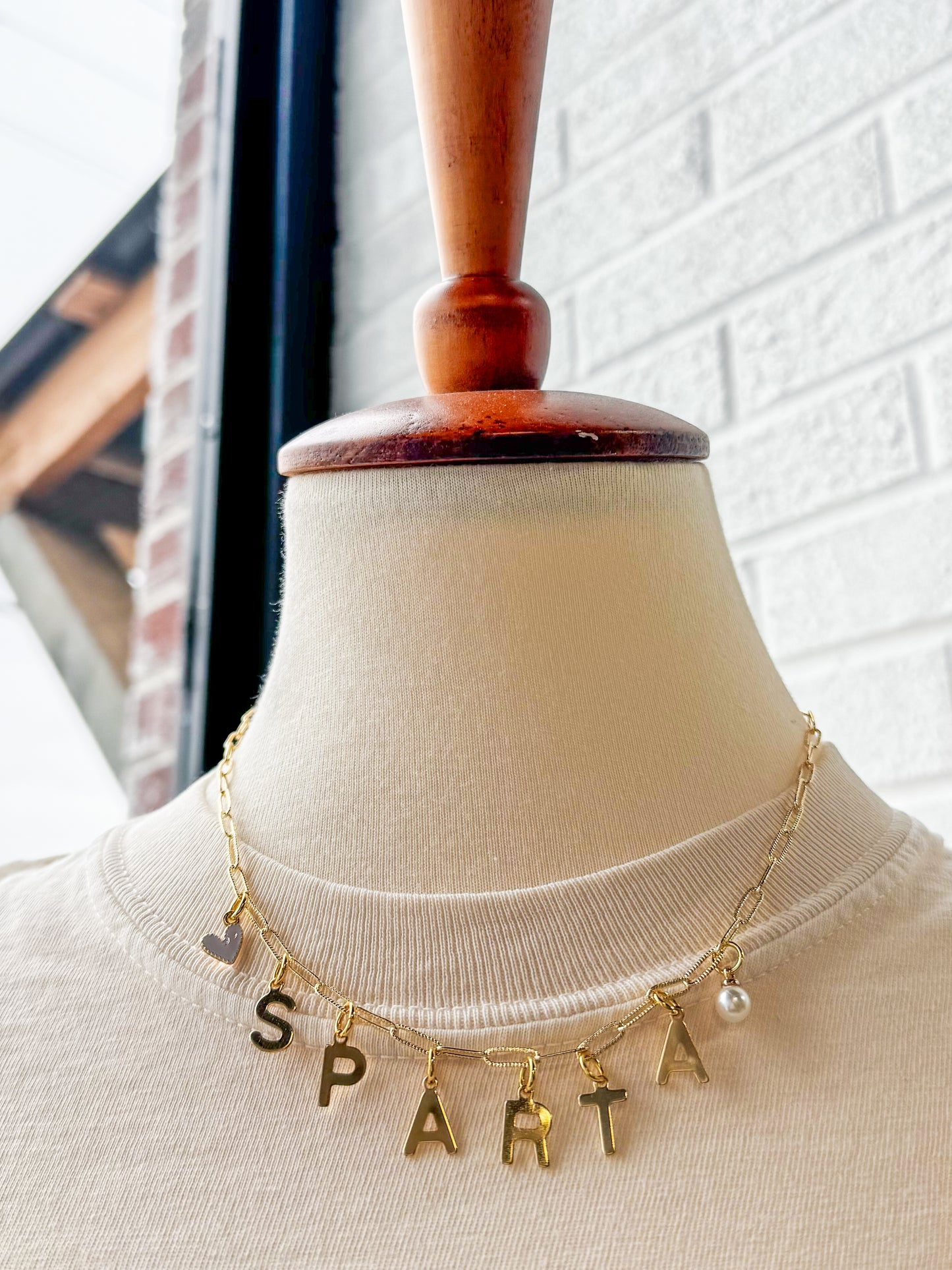 - Golden Sparta Charm Necklace -