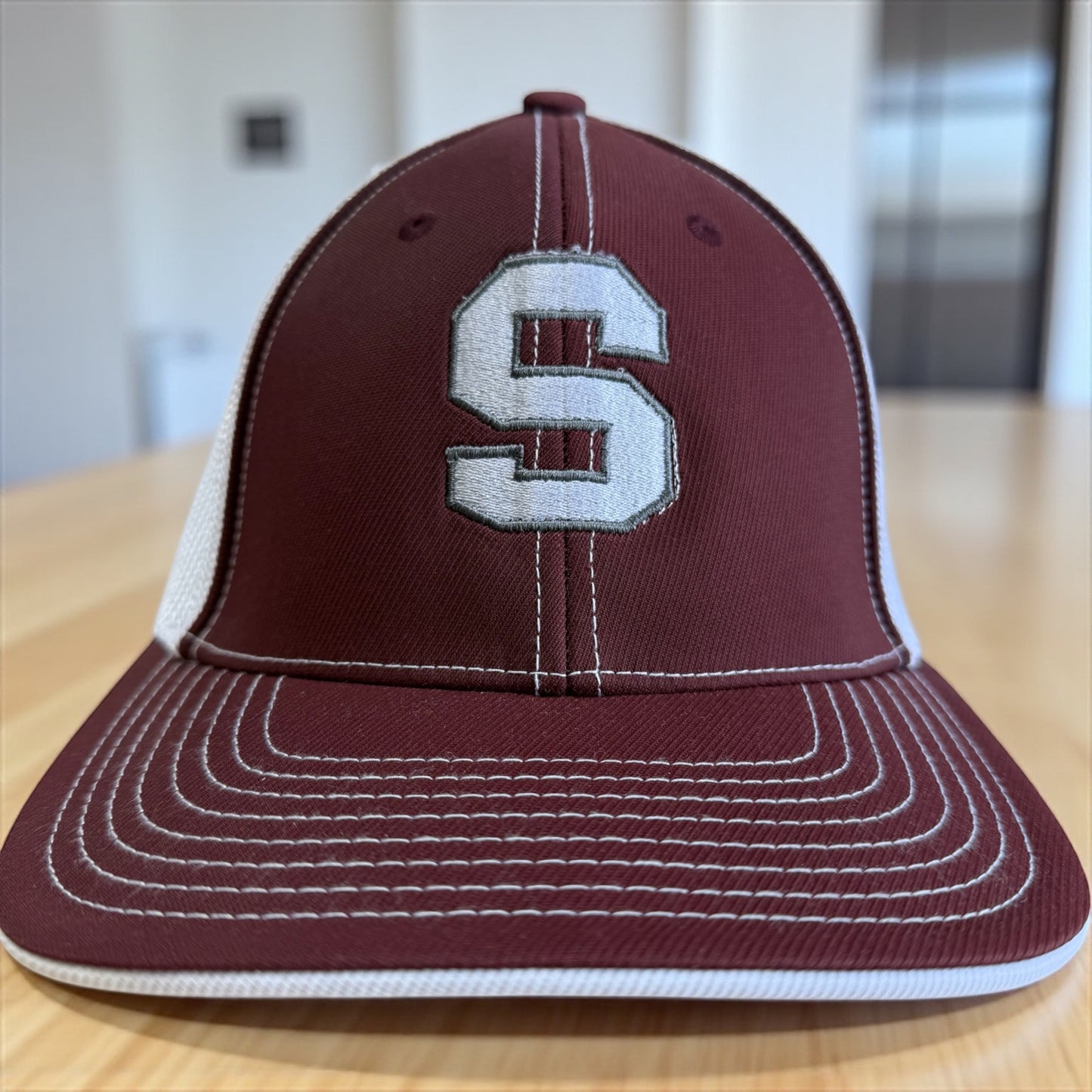 Maroon and White "S" Hat