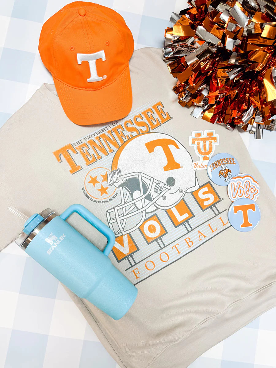 -Tennessee Vols Football Crew Sweatshirt-