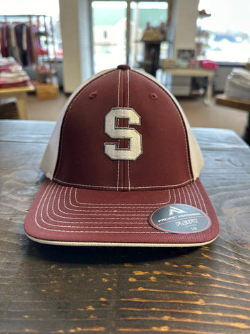 Maroon and White "S" Hat