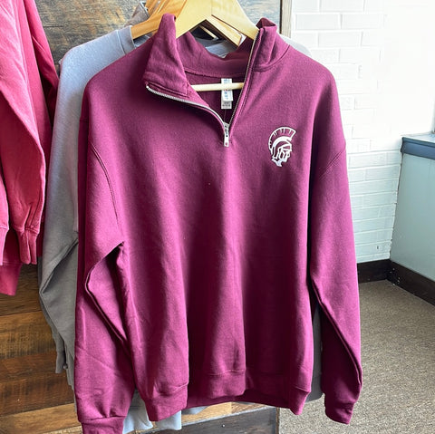 MAROON 1/4 ZIP SWEATSHIRT