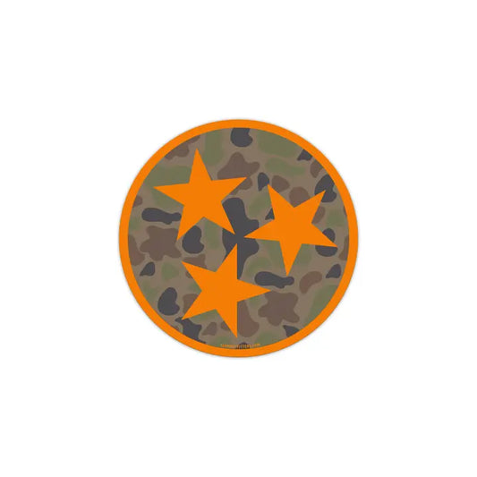 -Holler Orange & Tenn™ Camo Tri Star Sticker-