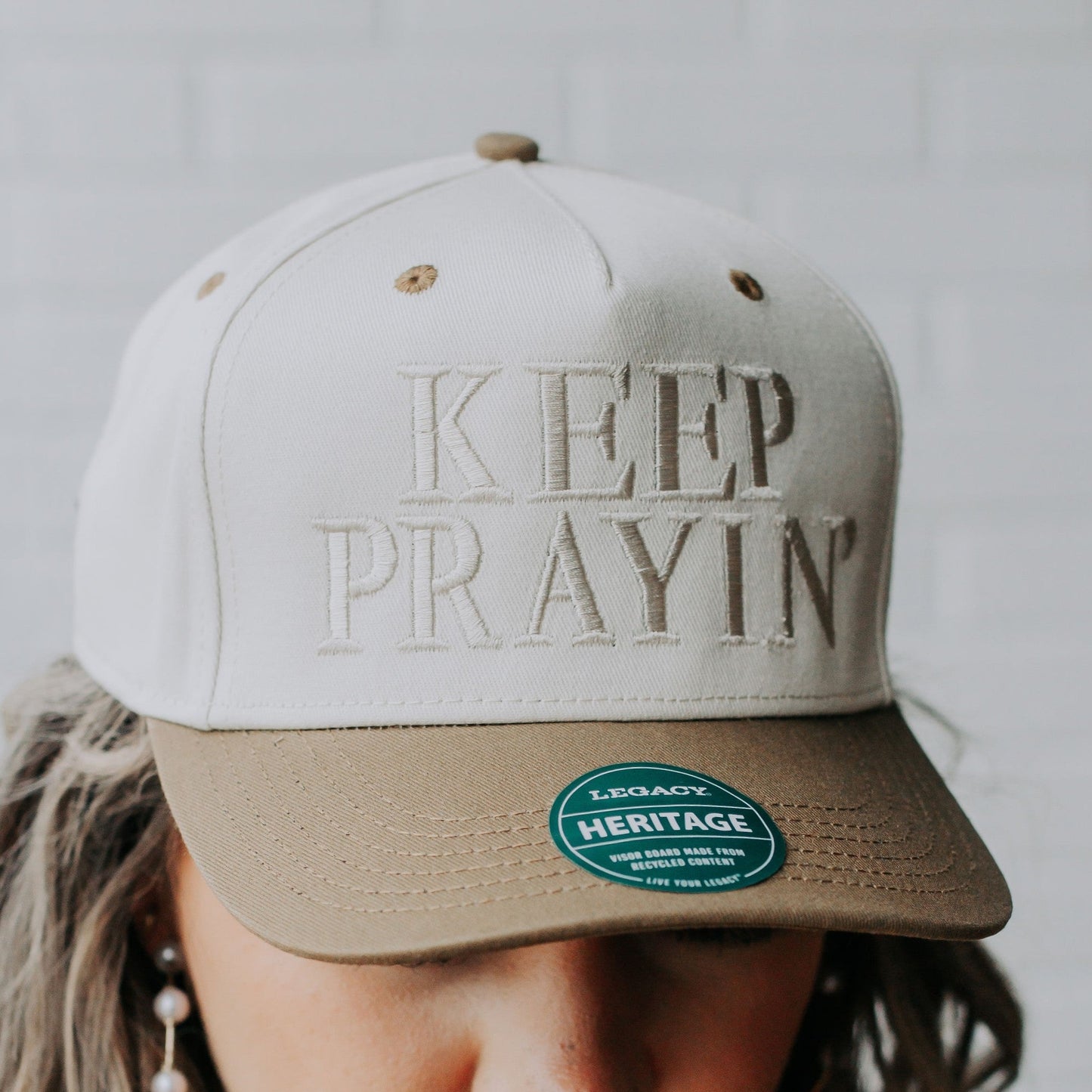 -Keep Prayin- {Embroidered hat}