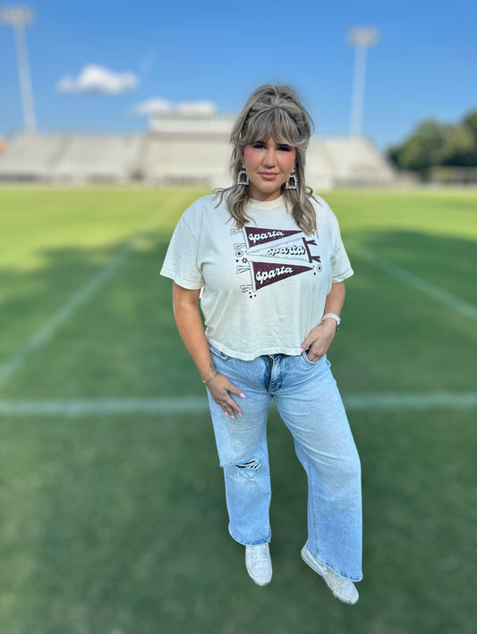 -Sparta Sideline Tee- "Crop Top"