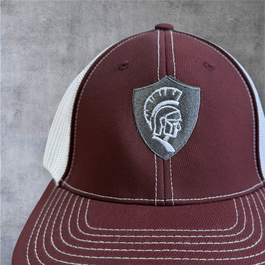 Maroon Warrior Head Hat