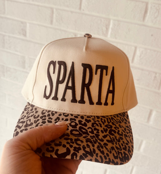 -Sparta Leopard Print- {Embroidered Puff Hat}